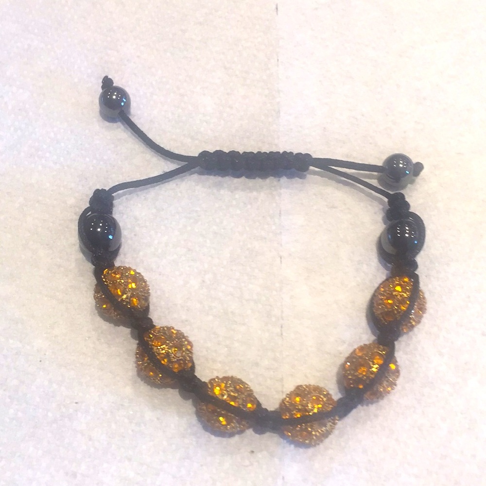 2 Bracelets: 1 Blue Stone&Crystals Skulls & 1 Gold - Picture 7 of 8